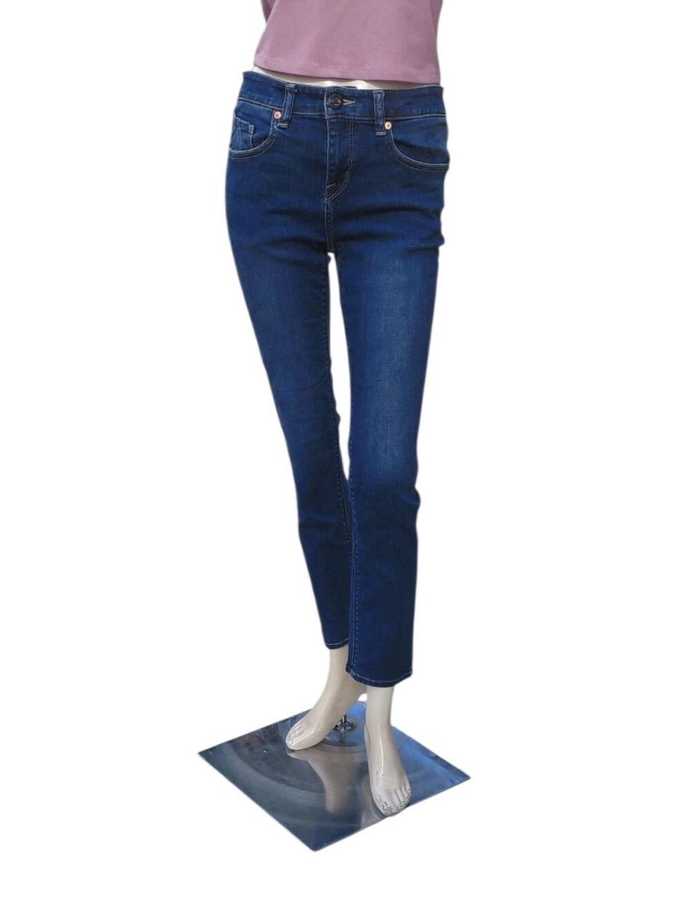 8404...Volcom Women’s Slim Straight Jeans -  Size 28, 27" Inseam 8 1/2" Rise